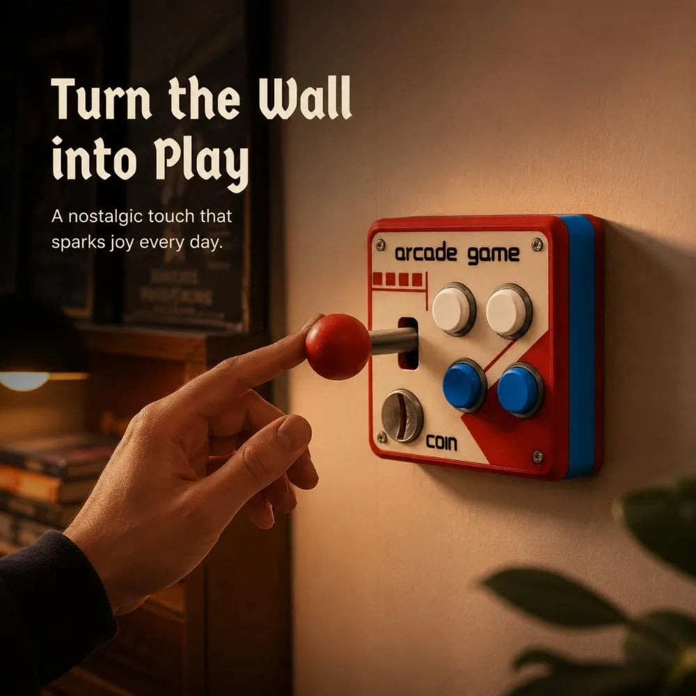 Retro Arcade Joystick Style 3D Printed Light Switch Cover 86 Type Wall Plate Game Room Decor Gamer Single Control Panel 1PC 主图