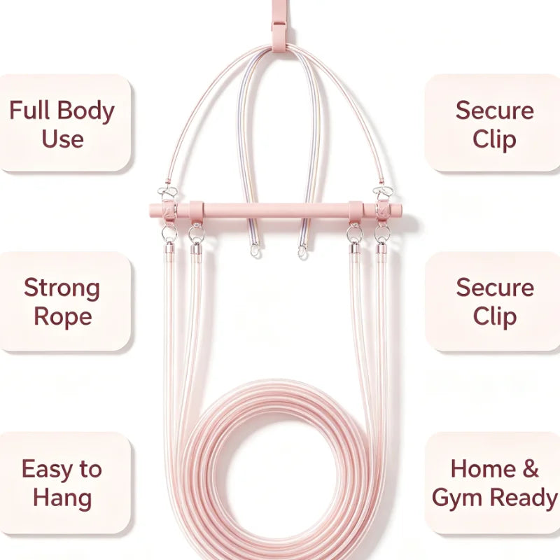 Multifunctional Pilates Bar Kit with Resistance Bands, Portable Home Gym Tool for Back Shaping, Squat & Glute Workout