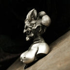 Retro Gothic Dark Demon Pendant Necklace for Men Women Punk Hip Hop Horror Horn Mask Necklaces Statement Jewelry Gift