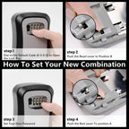 Key Lock Box 4 Digit Password  ABS Security Anti-theft Durable Wall Mounted Password Key Box for Home or Office Key Safe Storage