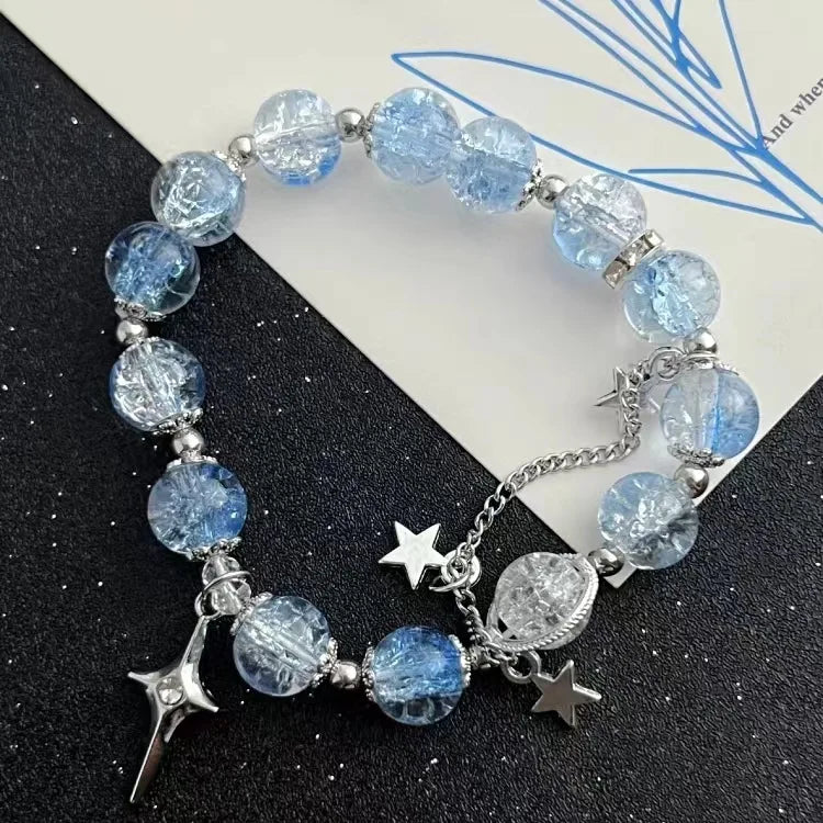 Moonlight Crystal Bracelet Opal Sea Blue Treasure Light Luxury Elastic Bracelet for Girls Women Fashion Gift Jewelry Accessories Main image