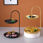 2 Tier Iron Fruit Serving Tray Waterproof Multi Tier Storage Platter For Coffee Table Party