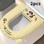 2pcs Waterproof Sticky Toilet Seat Cover - Soft Handle, All-Season Universal for Home