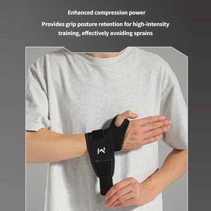 1pc Adjustable Wrist Strap Sports Wrist Support Brace Black Weightlifting Wristband For Men & Women Badminton Tennis Gym