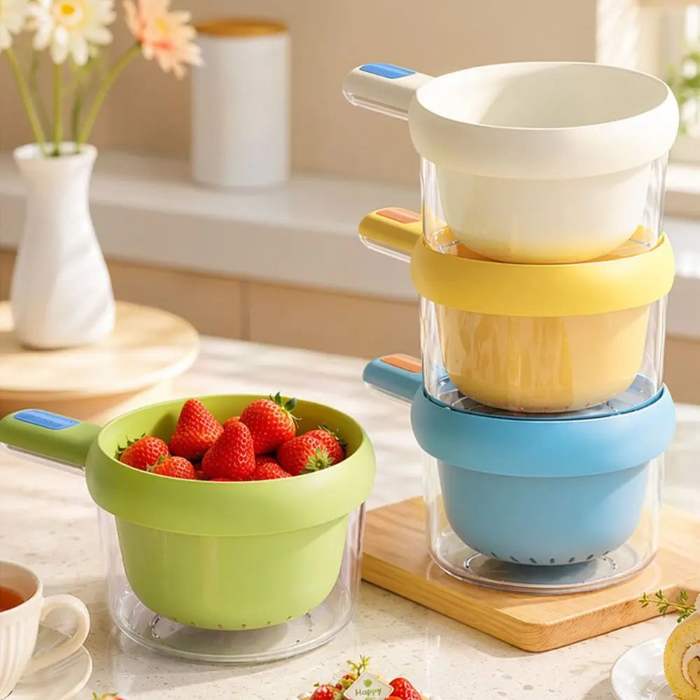 Portable Vegetable Washing Basket Plastic BPA-Free Food Draining Basket Reusable Large Capacity Food Storage Container