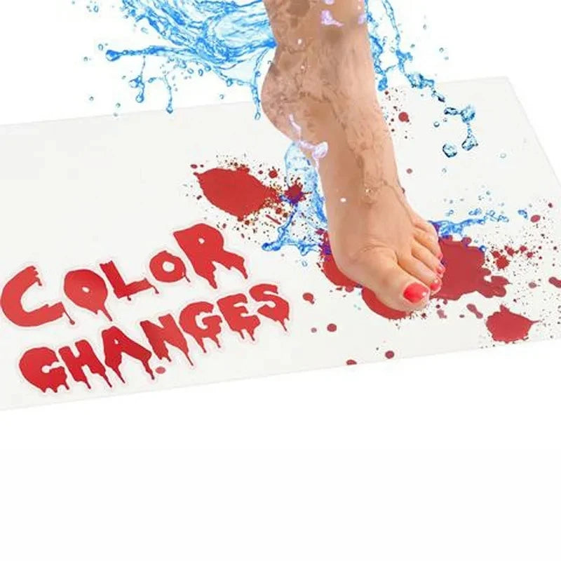 Halloween Bloody Color Changing Bath Mat Bathroom Floor Bath Non-Slip Rugs Water Halloween Party Carpet 40*70cm Decoration Mats 主图