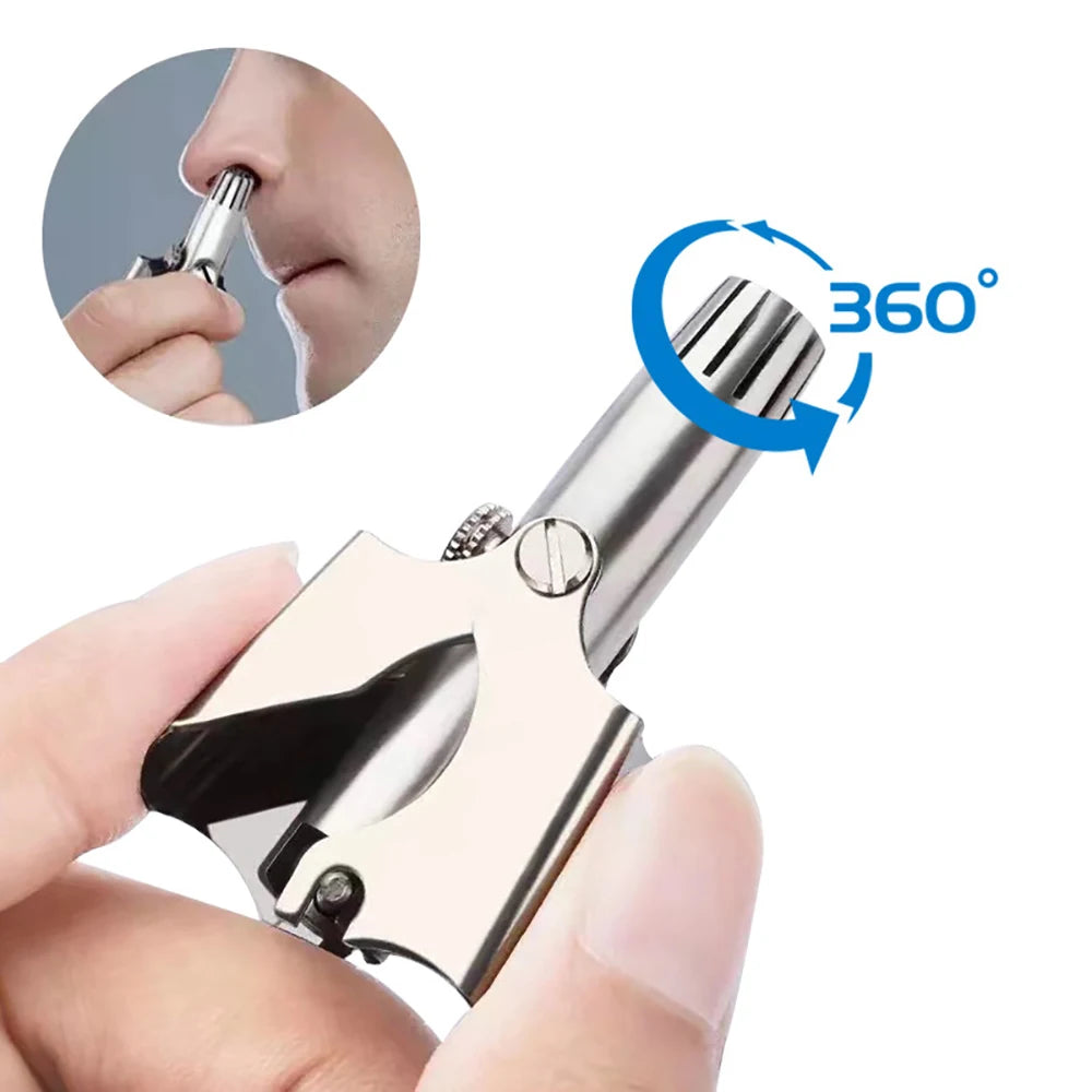 Portable Stainless Steel Nose Ear Hair Trimmer Waterproof Washable Painless Hair Clipper Required With Matching Cleaning Brush