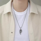 New phoenix spiral stainless steel pendant necklace punk style couple party necklace lucky necklace