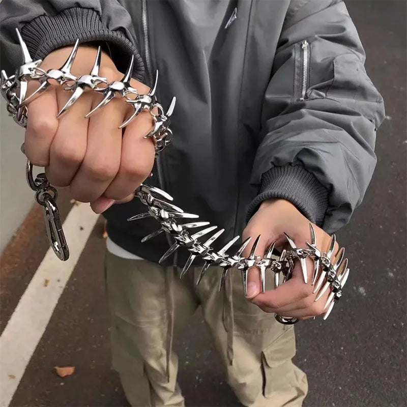 Gothic Spike Copper Waist Chain, Fashion Jewelry Accessories for Men and Women, Edgy Hip Hop Trouser Chain, Punk Style Jeans Cha
