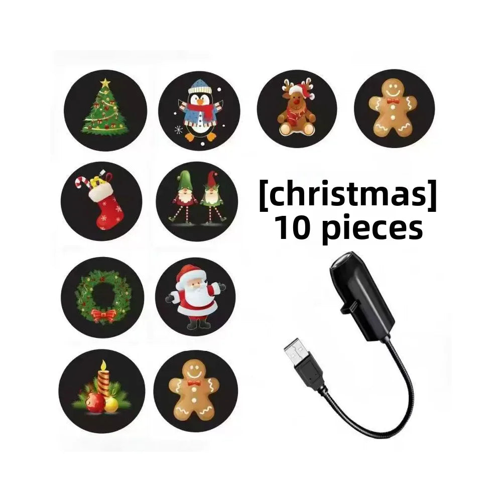 Christmas Tree Design Plug in Night Light Ceiling Projector Indoor, for Room Decor DIY Holiday Party Xmas Gifts