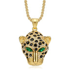 Vintage Stainless Steel Leopard Head Pendant Necklace Gothic Hip Hop Classic Animal Necklaces For Men Fashion Party Jewelry Gift