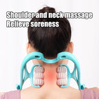 Multifunctional Cervical Neck Massager Manual Clamp with 6 Kneading Balls for Shoulder Back Relaxation