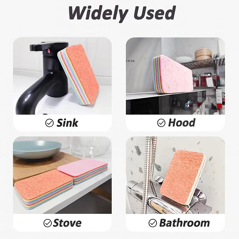 12-Layer Peelable Cleaning Sponge Reusable Microfiber Dish Cloth Highly Absorbent Kitchen Scrub Rag Multi-Purpose Cleaning Pad