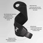 1pc Adjustable Wrist Strap Sports Wrist Support Brace Black Weightlifting Wristband For Men & Women Badminton Tennis Gym