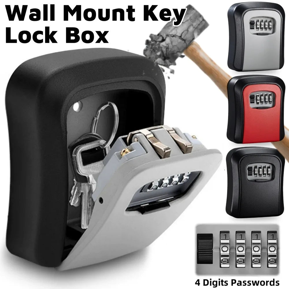 Key Lock Box 4 Digit Password  ABS Security Anti-theft Durable Wall Mounted Password Key Box for Home or Office Key Safe Storage मुख्य तस्बिर