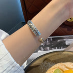 ANENJERY Thai Silver Color Tire Pattern Bracelet Bangles For Women Men Retro Hip Hop Korean Jewelry