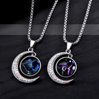 New Zodiac Sign Necklaces for Men Women Trendy Luminous Pendant Necklaces Cool Unique Couple Hip-hop Necklaces Stainless Steel