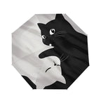 Classic Tuxedo Cats Auto Parasol - Heavy Duty UPF 50+ Black Lining, 8 Fiberglass Ribs Wind Resistant, Digital Print Foldable for