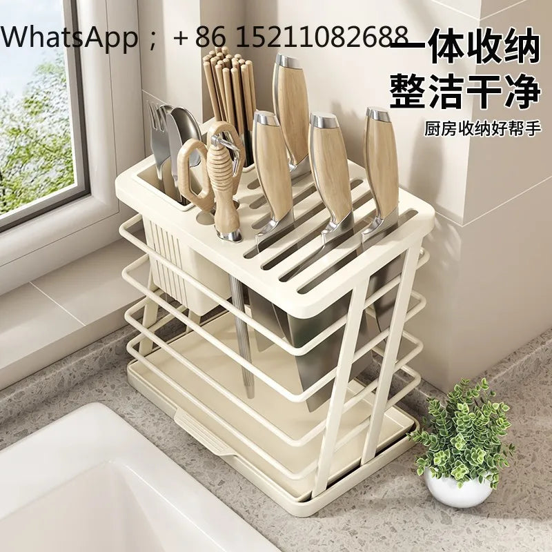 LLY Carbon Steel Z-Shaped Bevel Tool Holder Multifunctional Shelf Kitchen Tool Storage Rack