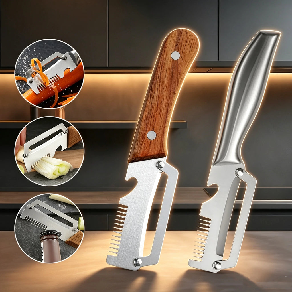 New Multifunctional 3-in-1 Stainless Steel Peeler Vegetable & Fruit Slicer Shredder Versatile Kitchen Tool for Peeling Shredding