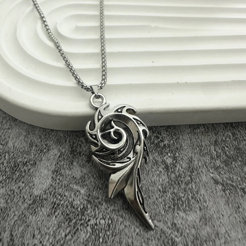 New phoenix spiral stainless steel pendant necklace punk style couple party necklace lucky necklace