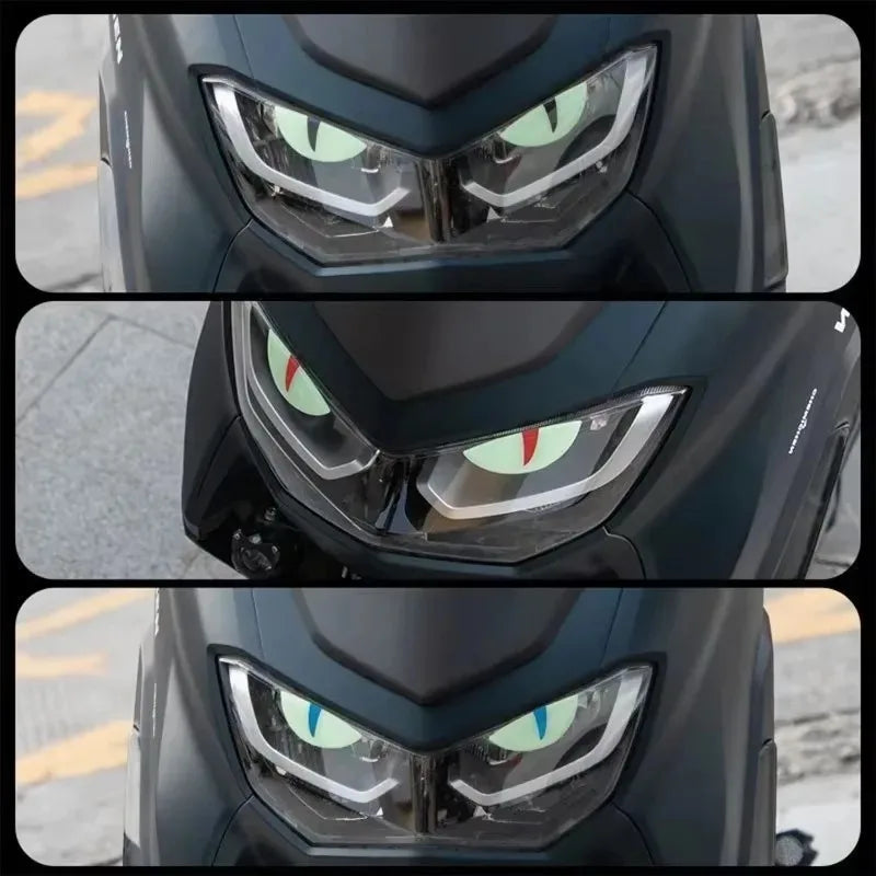 Luminous Devil Eye Sticker Pair Car Motorcycle Electric Vehicle Reflective Decal Drip Glue Waterproof Styling Night Glow