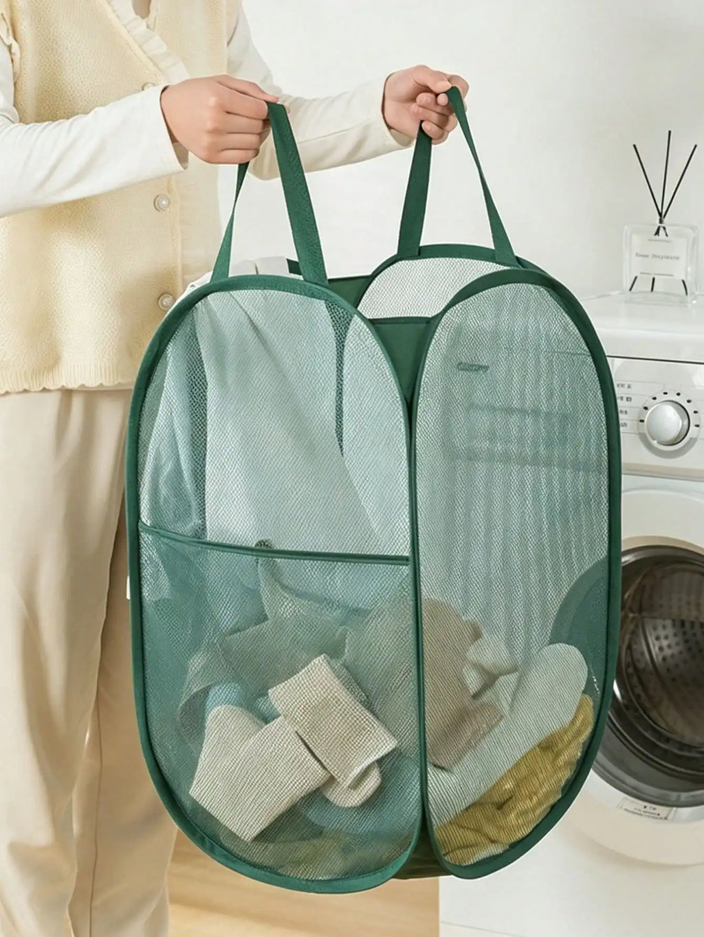 Foldable Dirty Laundry Basket, Open-Top Laundry Hamper, Foldable Storage Basket, Household Laundry Storage Bin, Home Organization and Storage Supplies