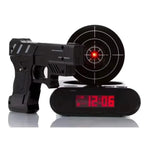 Target Alarm Clock with Gun & LED Display Creative Target Laser Shooting Clocks 2 Alarming Wake Up Digital Electronic Desk Clock