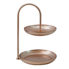 2 Tier Iron Fruit Serving Tray Waterproof Multi Tier Storage Platter For Coffee Table Party