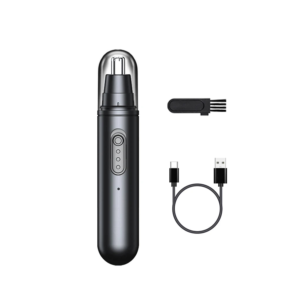 Electric Nose Hair Trimmer USB Rechargeable Nose and Ear Hair Clipper Portable Nose Hair Remover Facial Hair Removal Device