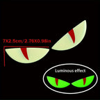Luminous Devil Eye Sticker Pair Car Motorcycle Electric Vehicle Reflective Decal Drip Glue Waterproof Styling Night Glow
