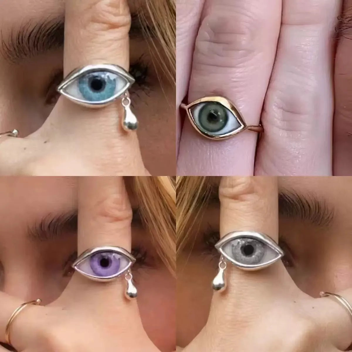 Vintage Gothic Fashion Hip Hop Devil's Eye Punk Exaggerated Chic Ring Men's Personalized Creative Trend Jewelry Halloween Gifts 主图