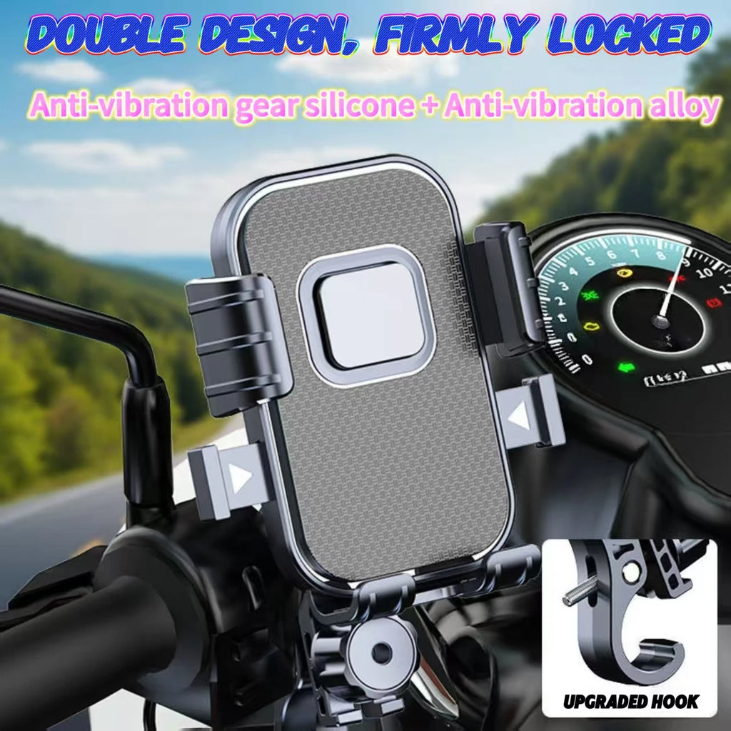 Motorcycle Bicycle Mobile Phone Holder Free Rotation Mobile Phone Navigation Holder Shockproof Mobile Phone Holder for Cycling