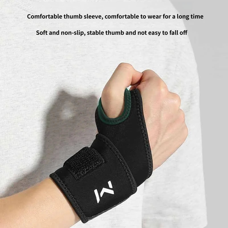 1pc Adjustable Wrist Strap Sports Wrist Support Brace Black Weightlifting Wristband For Men & Women Badminton Tennis Gym