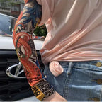8 PCS Tattoo Sleeves Unisex Summer Cycling Sun Protection Arm Covers Beach Driving Fishing Breathable Nightclub Elastic Sleeves