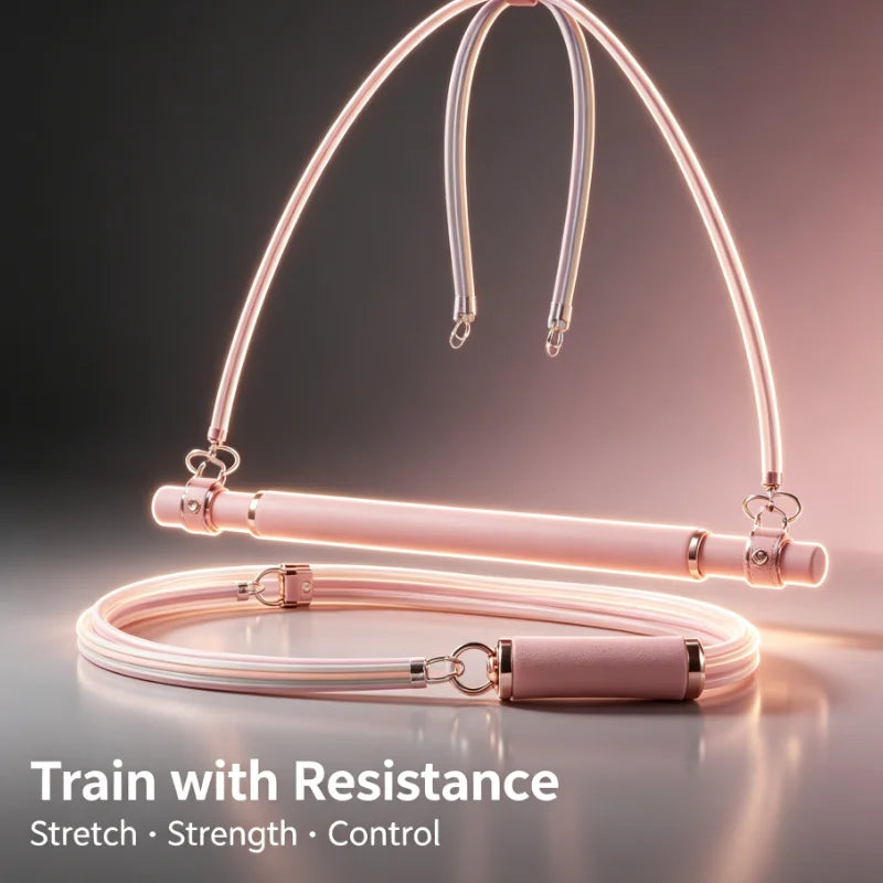 Multifunctional Pilates Bar Kit with Resistance Bands, Portable Home Gym Tool for Back Shaping, Squat & Glute Workout