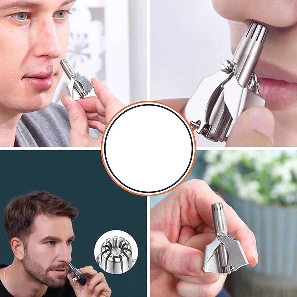 Portable Stainless Steel Nose Ear Hair Trimmer Waterproof Washable Painless Hair Clipper Required With Matching Cleaning Brush
