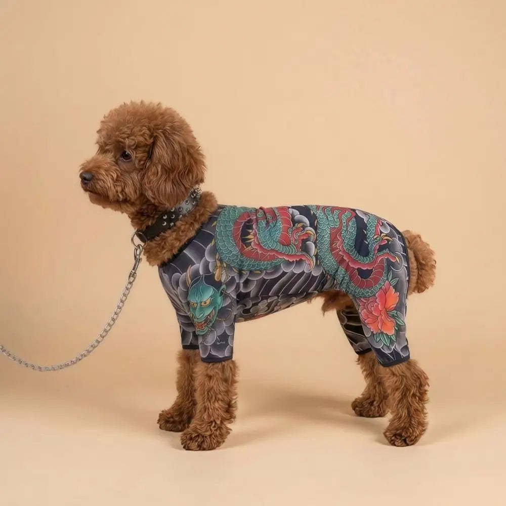 Creativity Four Seasons Dog Cat Tattooed Vest Lifelike Funny Pet Jacket Breathable Cool Pet Clothes For Pet S To 6XL