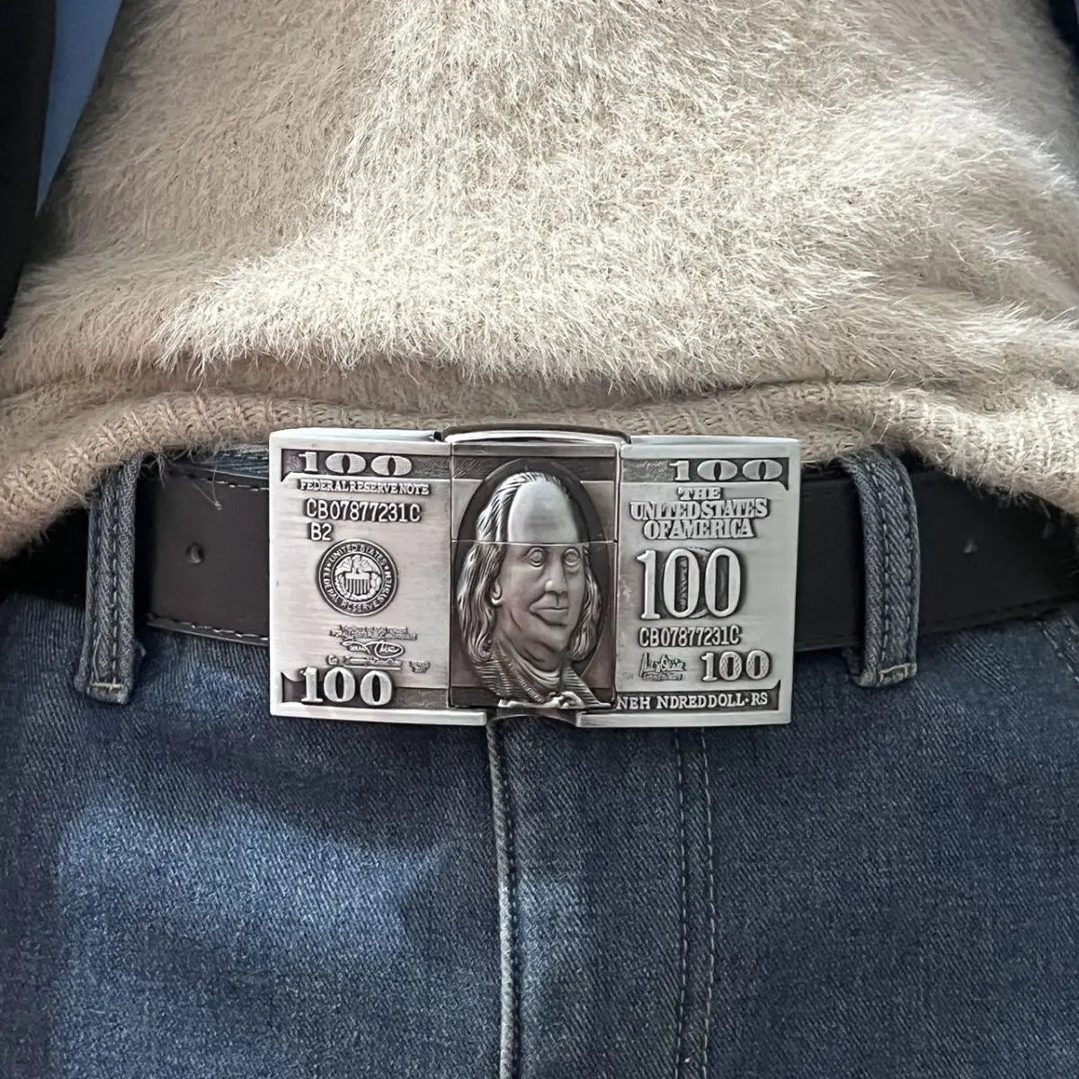 Poker Trendy Metal Belt Buckle Lighter, Men's Belt-integrated Lighter, Smoking Accessory & Gift