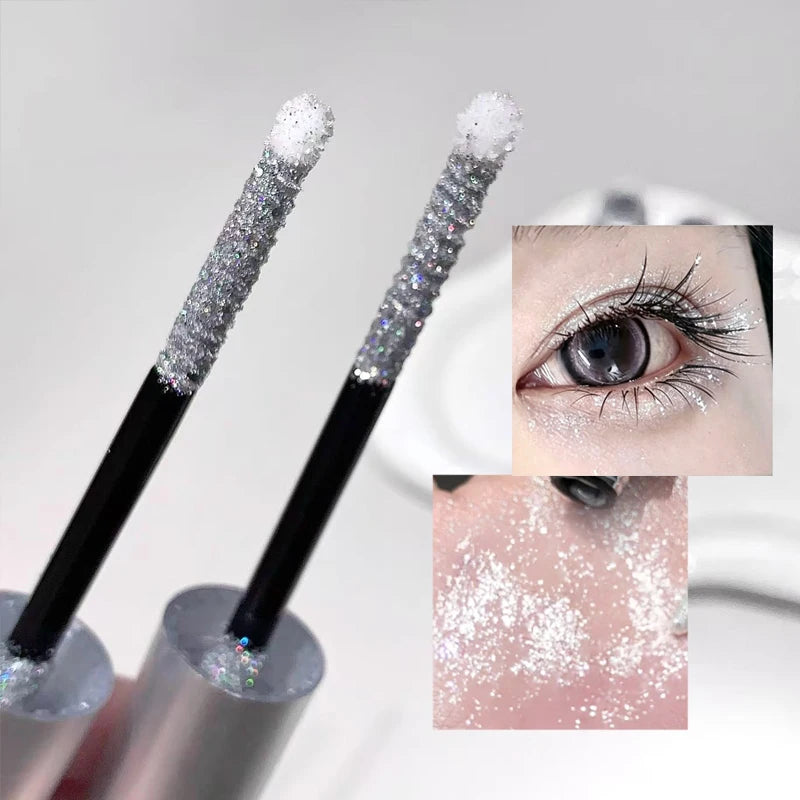 1 Pcs Diamond Silvery Glitter Mascara Long Lasting Sparkling Waterproof Beauty Eyelashes Extension Quick Dry Shimmer Eye Makeup