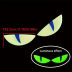 Luminous Devil Eye Sticker Pair Car Motorcycle Electric Vehicle Reflective Decal Drip Glue Waterproof Styling Night Glow