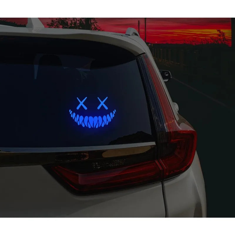 Reflective Smile Devil Die-Cut Window Decal,Funny Cool Premium Vinyl for All Vehicle Decor