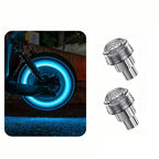Motorcycle Tire Valve Light Rim Strobe Warning Wheel Lamp Flashing Vibration Activated Waterproof Decorative for Car E-Scooter