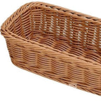 Rectangular Imitation Rattan Storage Basket Household Portable Tableware Storage Container Universal Save Space Faux Wicker Tray