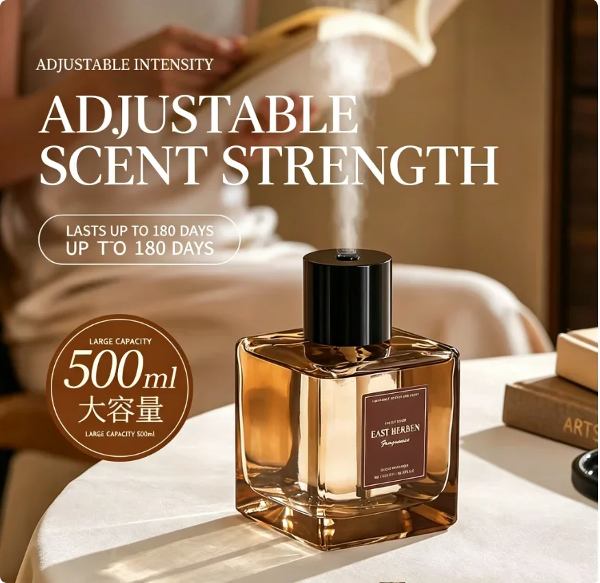 Indoor Fireless Aromatherapy Spray Machine, Long-Lasting Essential Oil Fragrance Pendulum Ornament for Home, Hotel & Bedroom
