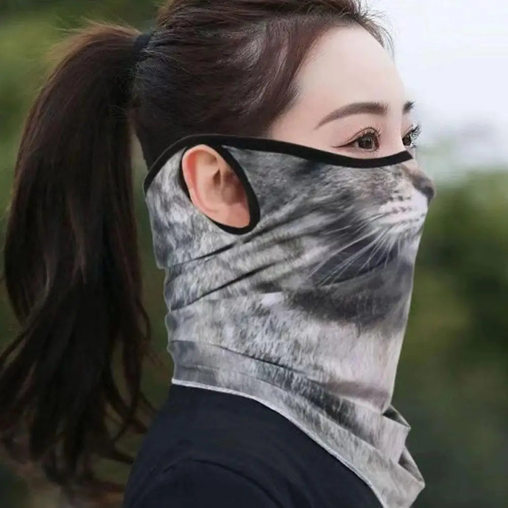 3D Cute Animal Balaclava Motorcycle Motocross Ski Snowboard Hat Helmet Liner Cat Dog Biker Neck Warmer Face Cap Cycling Headgear उप चित्र