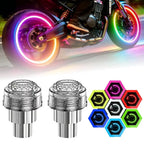 Motorcycle Tire Valve Light Rim Strobe Warning Wheel Lamp Flashing Vibration Activated Waterproof Decorative for Car E-Scooter