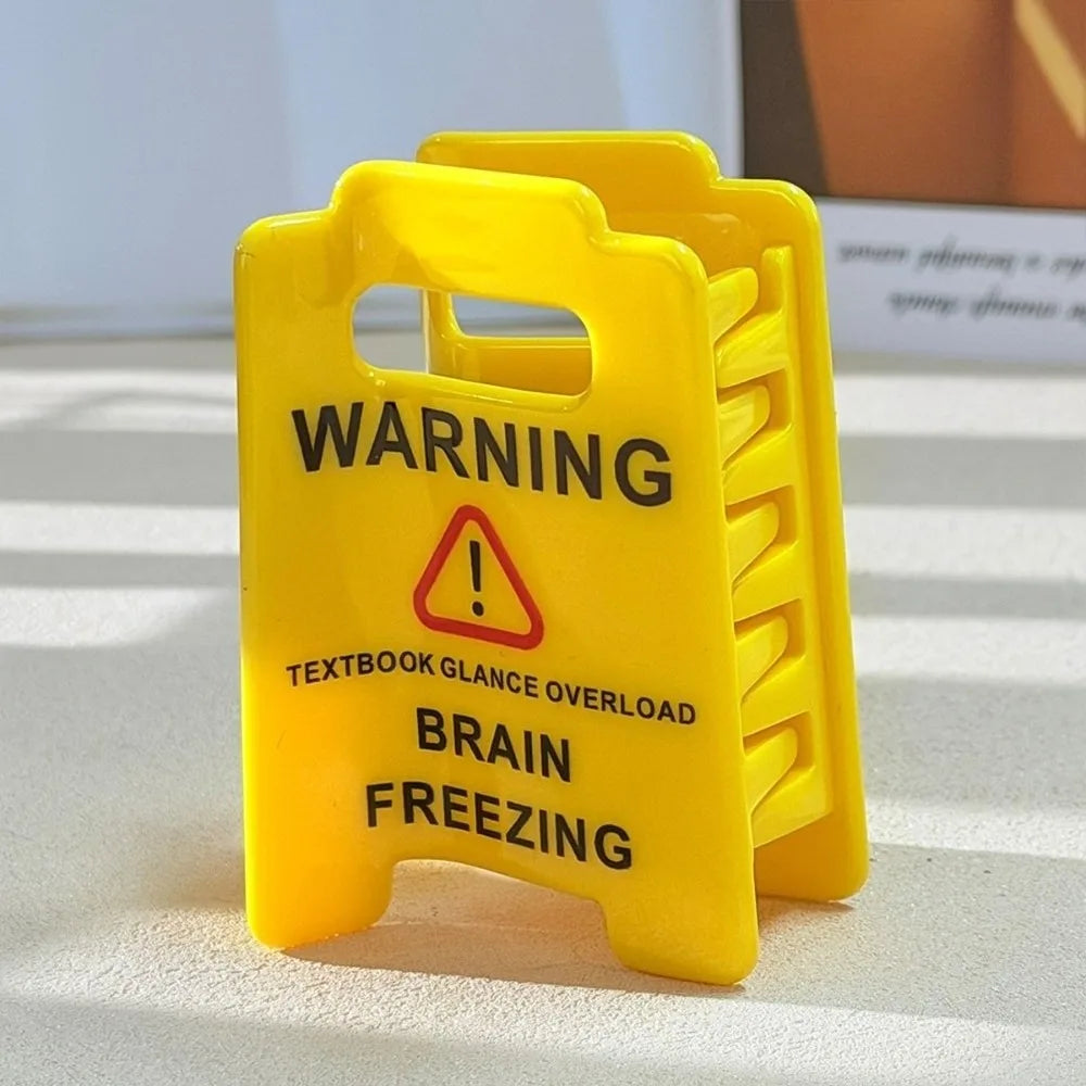 Novelty Caution Sign Hair Claw Clip Warning Message Thick Hairs Design Overstimulated Hair Clip Sensory Input Safety Awareness 主图
