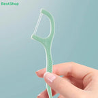 Mint Fresh Double-Line Floss Picks (50-Count) | Dual-Strand Teeth Cleaning Sticks, Deep Plaque Removal for Daily Oral Care
