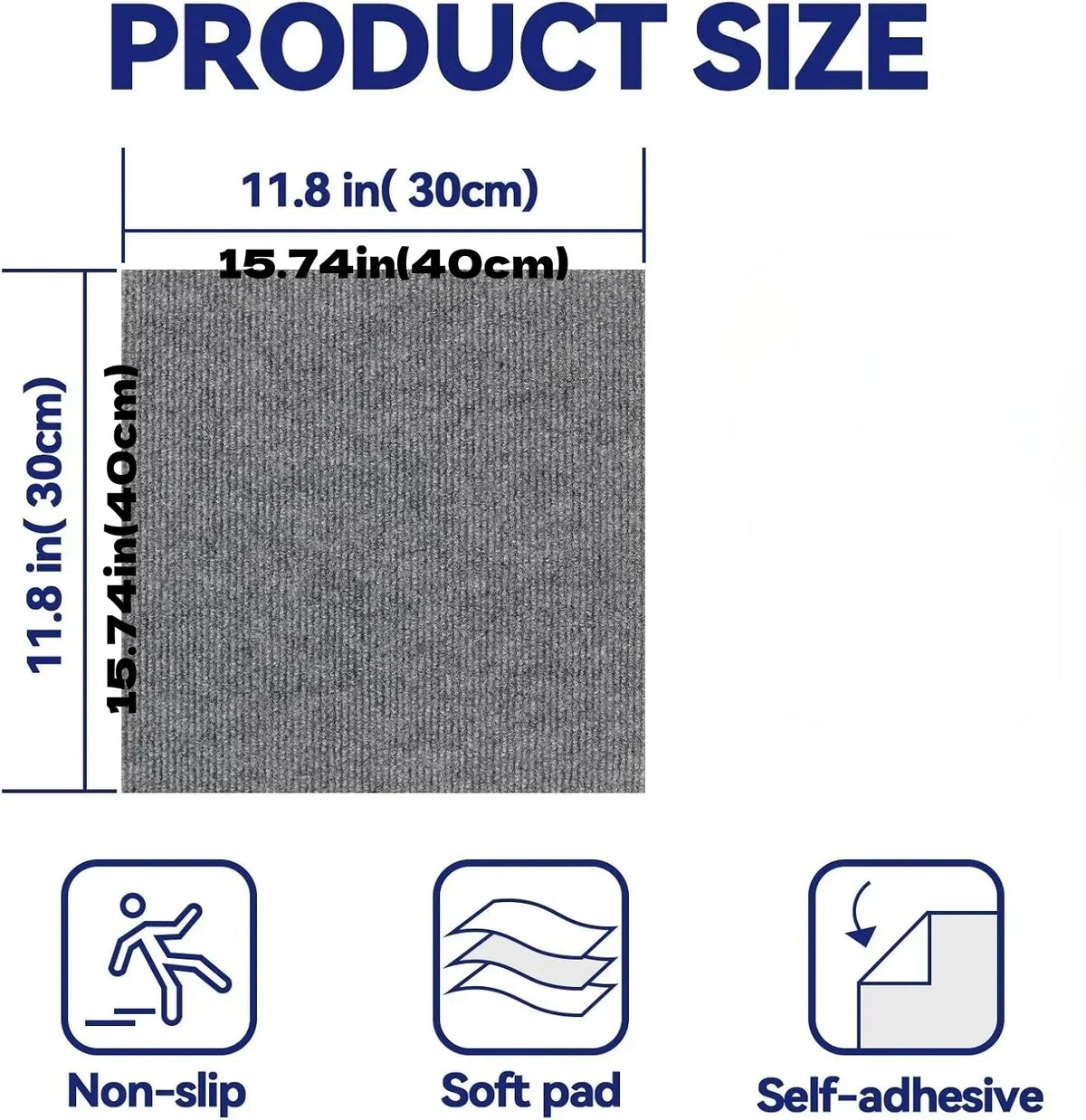 10pcs 30x30cm Self Adhesive Carpet Floor Tiles Sticker Square Rugs Peel and Stick Mat Flooring for Bedroom Home Decor